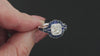 1.90ct DIAMOND SAPPHIRE ENGAGEMENT RING GIA CERTIFIED VINTAGE STYLE HALO CUSHION