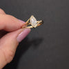 1 CARAT MARQUISE CUT DIAMOND ENGAGEMENT RING 14k YELLOW GOLD BYPASS SOLITAIRE