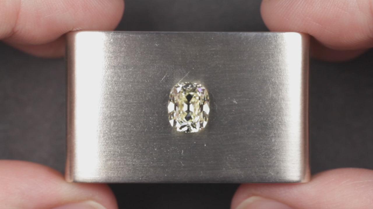 2.22ct OLD MINE CUT DIAMOND GIA CERTIFIED S-T VS2 ELONGATED CUSHION BRILLIANT