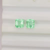 4.69ct EMERALD PAIR STUD DROP EARRINGS ASSCHER CUT SQUARE LOOSE NATURAL PASTEL