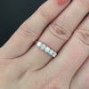 DIAMOND WEDDING RING STACKING BAND 0.50ct 5 STONE NATURAL 14k WHITE GOLD ROUND