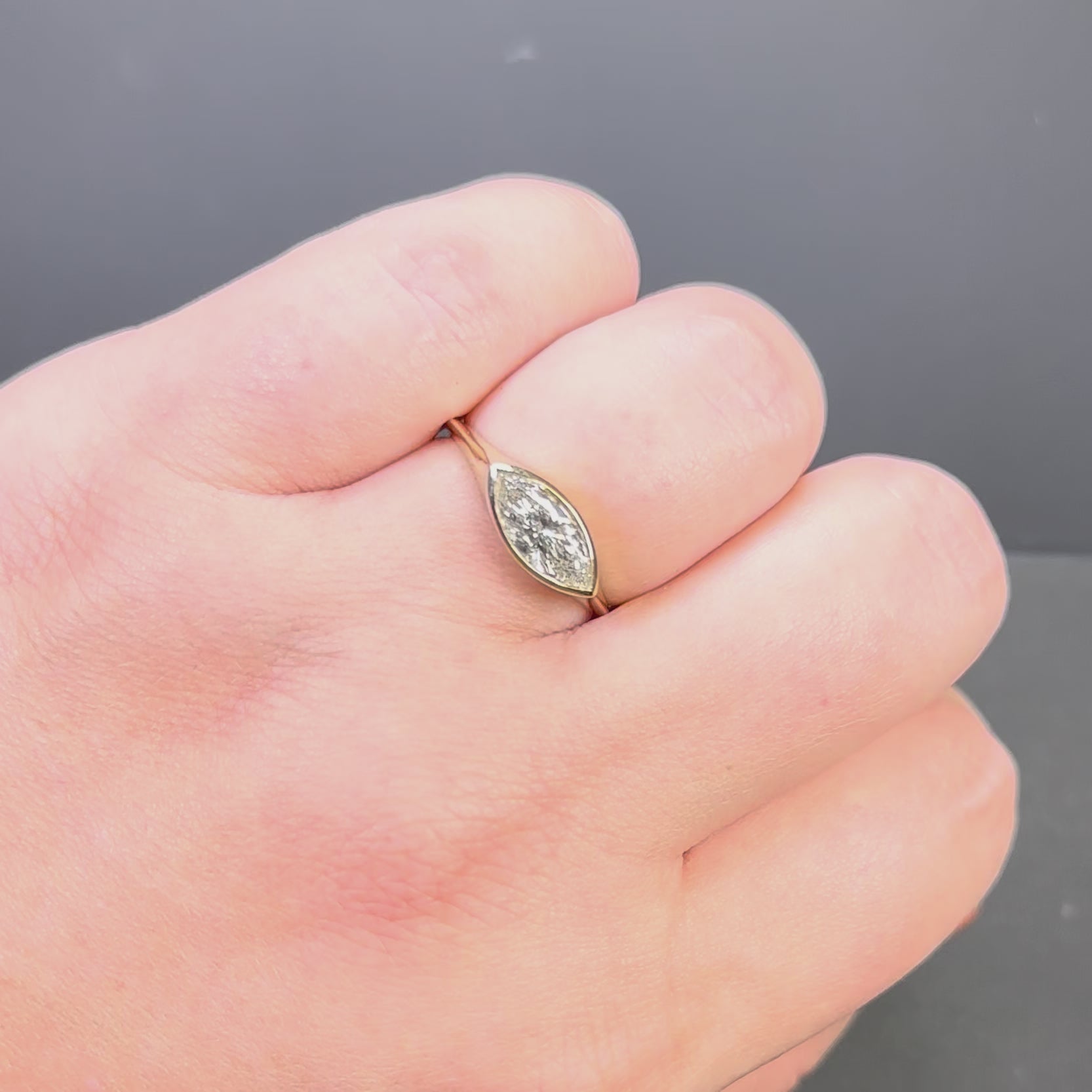 1.50ct LAB CREATED DIAMOND ENGAGEMENT RING CERTIFIED MARQUISE EAST WEST 10k GOLD