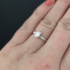 VINTAGE DIAMOND ENGAGEMENT RING E VS1 EMERALD CUT 14k WHITE GOLD NATURAL ESTATE
