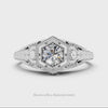 VINTAGE STYLE ROUND DIAMOND SETTING ART DECO ENGAGEMENT RING MOUNT FILIGREE 14K