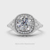 DIAMOND SEMI-MOUNT ART DECO COCKTAIL RING ROUND VINTAGE STYLE FILIGREE 6.5m