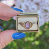 VINTAGE AMETHYST 10k YELLOW GOLD RING OVAL SHAPE CUT FILIGREE NATURAL COCKTAIL