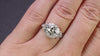 1.28ct OLD EUROPEAN CUT DIAMOND VINTAGE COCKTAIL RING PLATINUM RETRO HALO ESTATE