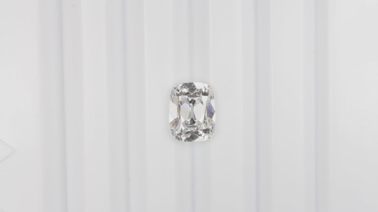 4 CARAT OLD MINE CUT LAB CREATED DIAMOND IGI CERTIFIED F SI1 CUSHION BRILLIANT