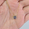 BLUE SAPPHIRE PENDANT NECKLACE CUSHION SHAPE BEZEL 14K YELLOW GOLD NATURAL 1ct