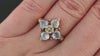 AQUAMARINE DIAMOND VINTAGE COCKTAIL RING 10k YELLOW GOLD NATURAL FLORAL HEART