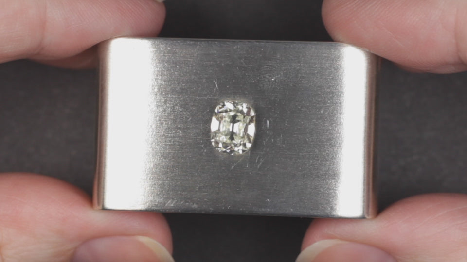 1.71ct OLD MINE CUT DIAMOND GIA CERTIFIED M VS2 ANTIQUE STYLE CUSHION ELONGATED