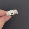 4.30ct CRISS CUT LAB CREATED DIAMOND RING 8 STONE BAND PLATINUM ASHOKA