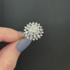 1.5ct VINTAGE DIAMOND CLUSTER RING BIG STATEMENT OLD EUROPEAN CUT 18k WHITE GOLD