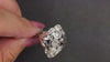 VINTAGE DIAMOND SAPPHIRE COCKTAIL RING ART DECO STATEMENT 18k WHITE GOLD OLD CUT