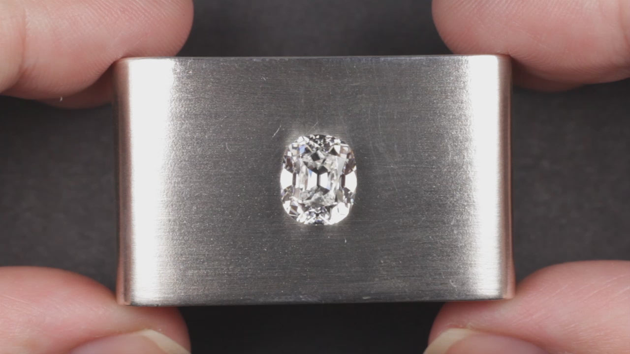 3.06ct OLD MINE CUT DIAMOND GIA CERTIFIED D SI1 ANTIQUE STYLE ELONGATED CUSHION