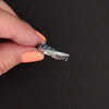 SAPPHIRE DIAMOND COCKTAIL RING CRISS CROSS STACKING BAND NATURAL 14k WHITE GOLD