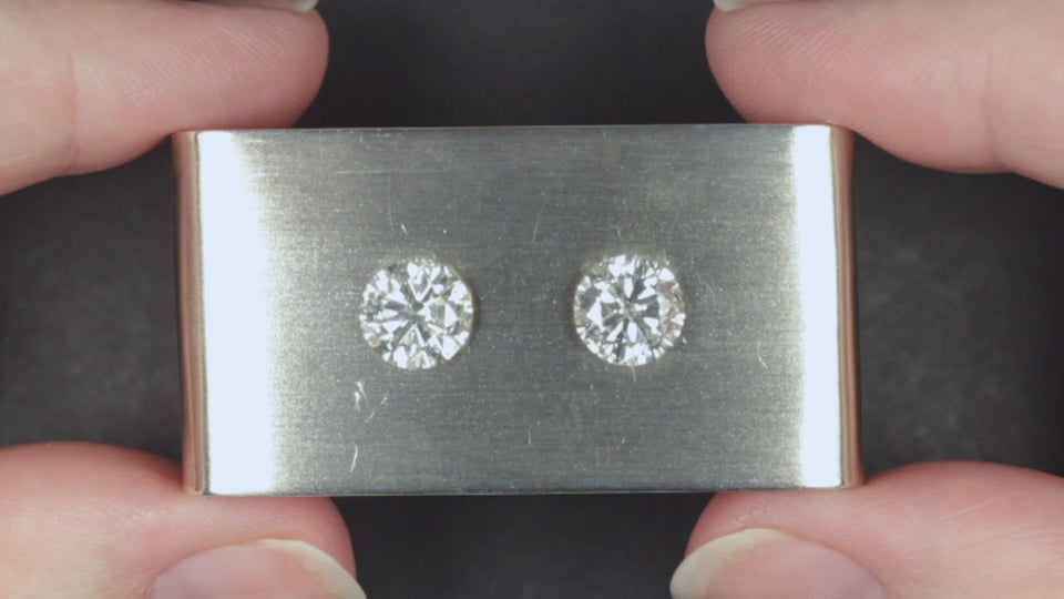 3.32ct NATURAL ROUND BRILLIANT CUT DIAMOND STUD EARRINGS PAIR LOOSE MATCHING