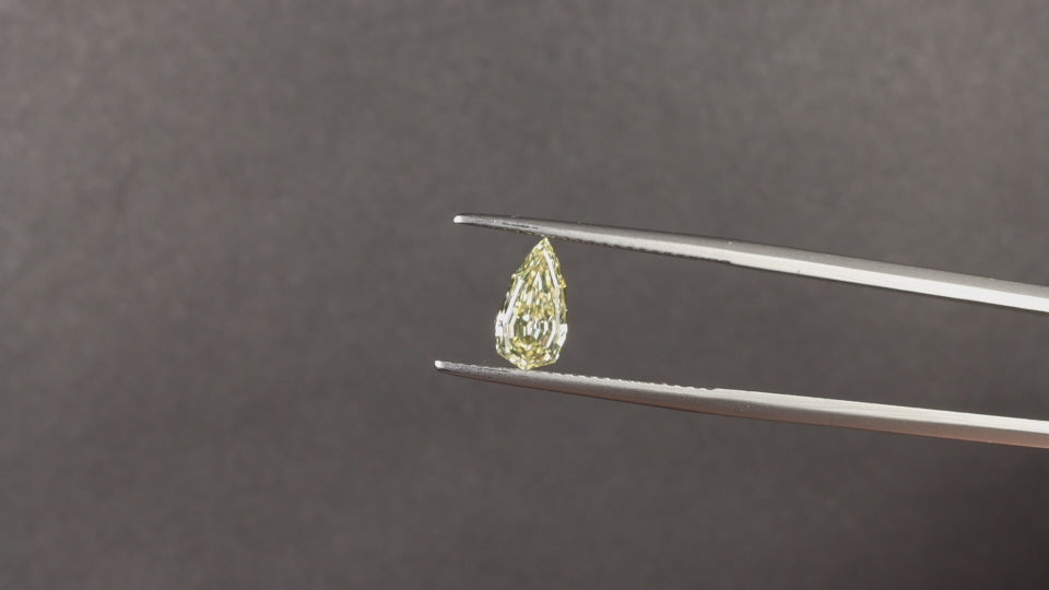 0.93ct GOLDEN CHAMPAGNE VS2 STEP CUT PEAR DIAMOND NATURAL ENGAGEMENT LOOSE