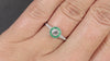 OLD EUROPEAN CUT DIAMOND ENGAGEMENT RING EMERALD TARGET VINTAGE STYLE ART DECO