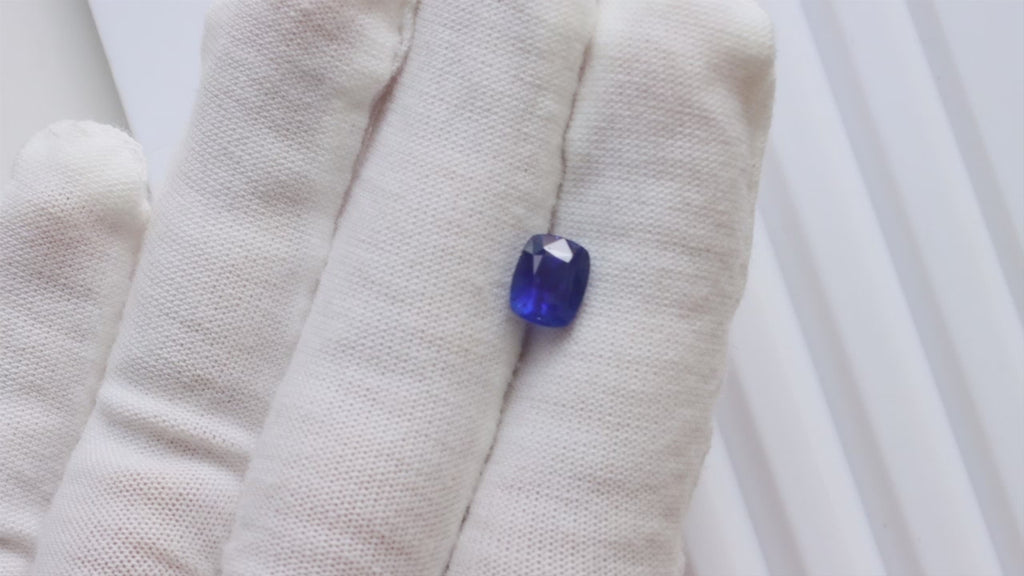 3.69ct GIA CERTIFIED SAPPHIRE RICH VELVETY ROYAL BLUE ELONGATED CUSHION SHAPE