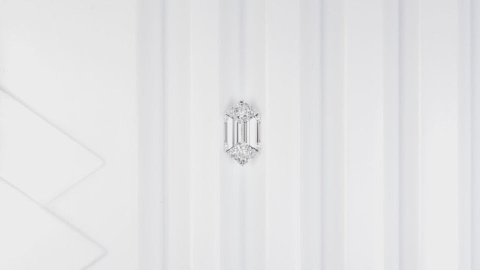 1.5ct HEXAGON SHAPE LAB CREATED DIAMOND CERTIFIED D VVS ELONGATED STEP CUT LOOSE