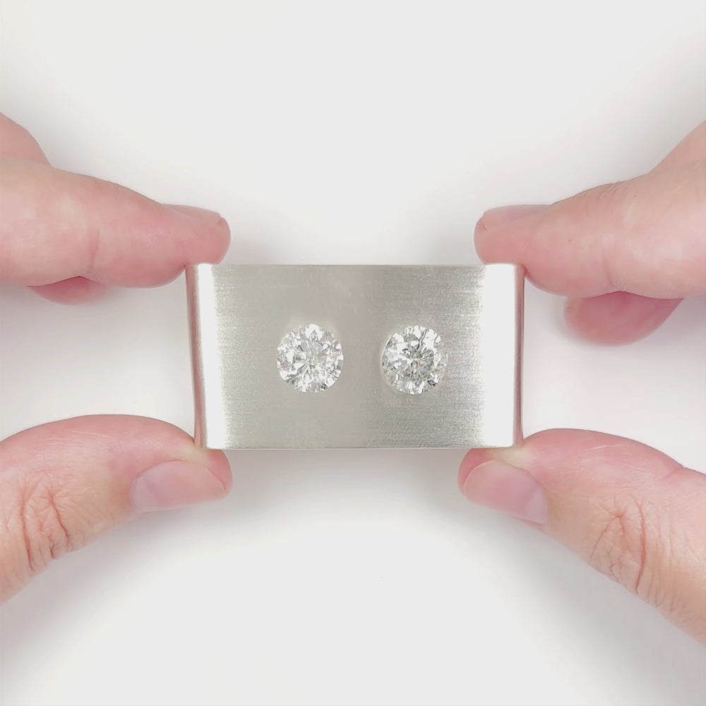 6.15ct DIAMOND STUD EARRINGS VERY GOOD ROUND BRILLIANT CUT NATURAL PAIR 6 CARAT