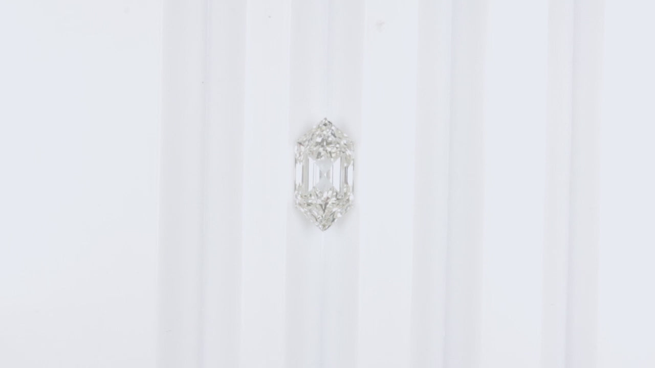1.79ct F VS1 LAB CREATED DIAMOND ELONGATED HEXAGON IGI CERTIFIED STEP CUT LOOSE