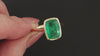 3.81ct NATURAL EMERALD SOLITAIRE 14k YELLOW GOLD BEZEL ELONGATED CUSHION SHAPE