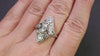 0.86ct VINTAGE DIAMOND COCKTAIL RING ART DECO 18k WHITE GOLD FILIGREE OLD CUT