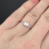 ART DECO DIAMOND SOLITAIRE RING 18K WHITE GOLD FILIGREE VINTAGE PROMISE RING