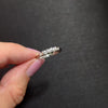 DIAMOND PLATINUM PROMISE RING WEDDING BAND STACKING TENSION SET NATURAL 3 STONE