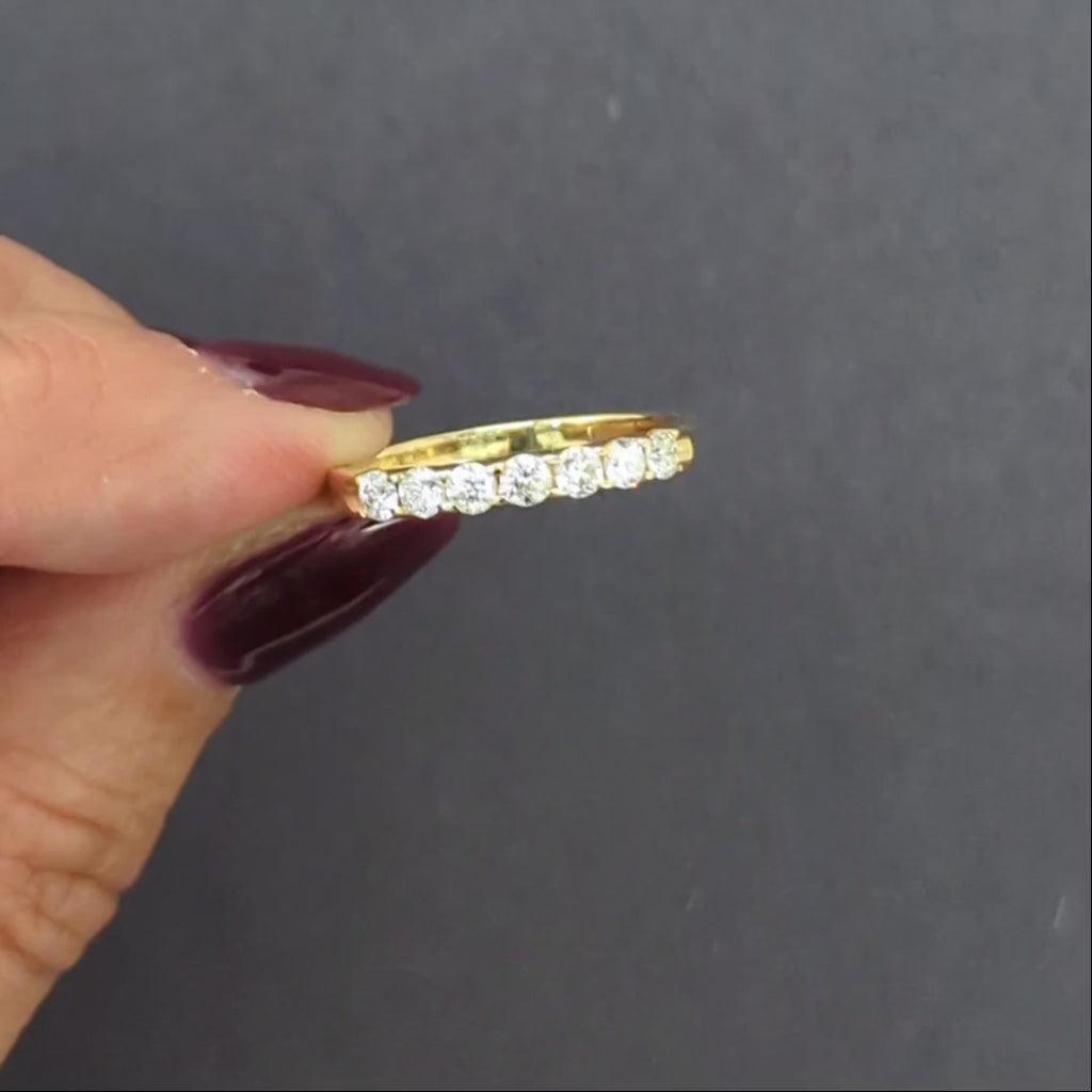 0.50ct DIAMOND WEDDING BAND STACKING RING NATURAL 14k YELLOW GOLD EXCELLENT CUT