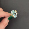 TOPAZ DIAMOND VINTAGE COCKTAIL RING NATURAL BIG STATEMENT 14k YELLOW GOLD ESTATE