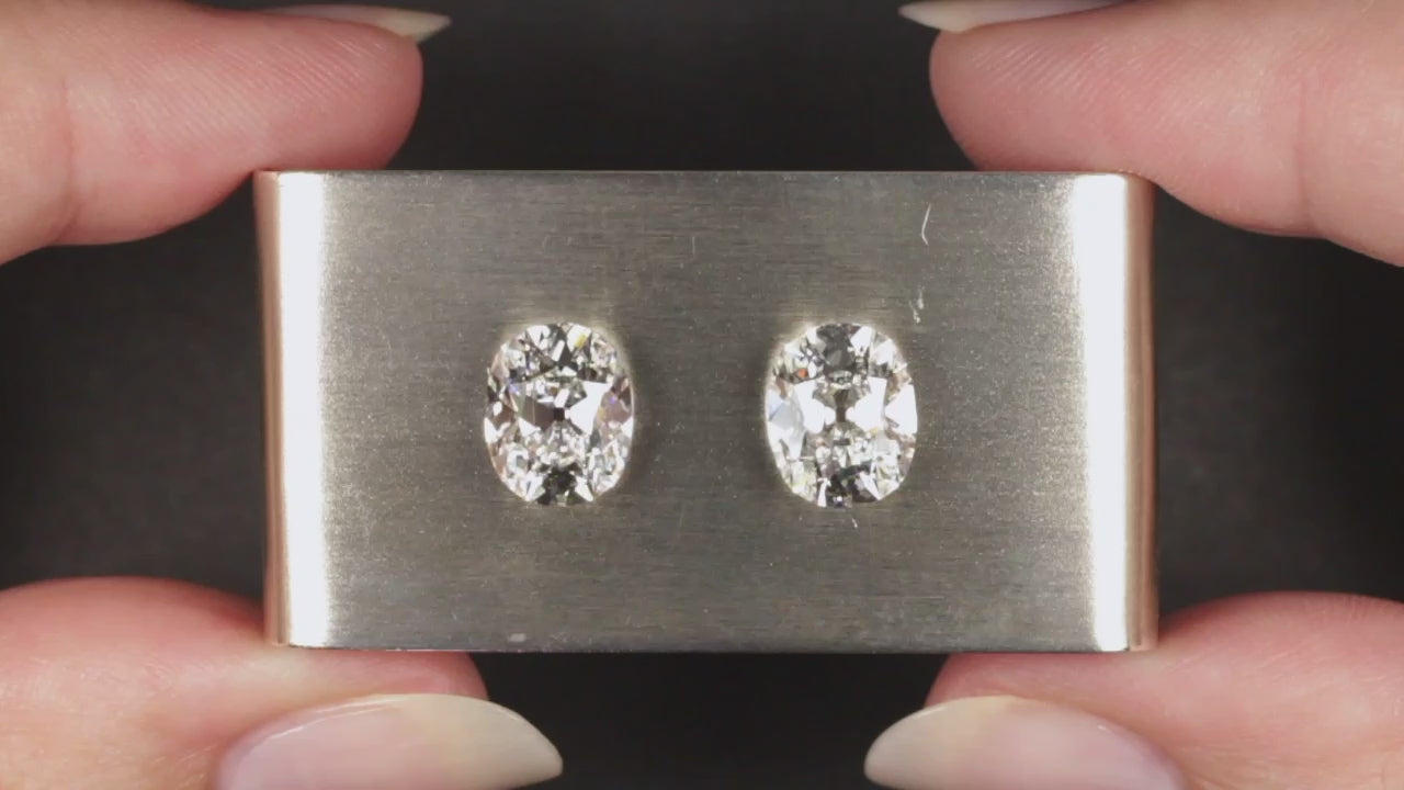 IGI CERTIFIED 5ct D VS1 OLD MINE CUT LAB CREATED DIAMOND LOOSE PAIR STUD EARRING