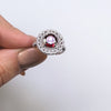 LONDON BLUE TOPAZ STERLING SILVER RING VINTAGE STYLE FILIGREE HALO ROUND BLUE