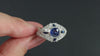 1.04ct BLUE SAPPHIRE DIAMOND ENGAGEMENT RING VINTAGE STYLE ROUND DOME 14k GOLD