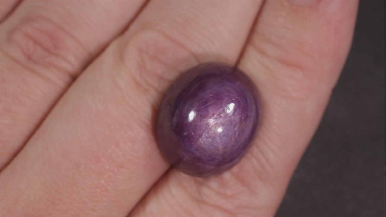 42.5ct NATURAL STAR RUBY OVAL CABOCHON LOOSE GEMSTONE RED PURPLE EARTH MINED BIG