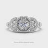 VINTAGE STYLE ART NOUVEAU ROUND 5m 1/2ct SEMI MOUNT RING SETTING FLORAL FILIGREE