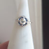 SAPPHIRE DIAMOND 6mm ROUND ENGAGEMENT RING SETTING VINTAGE STYLE HALO TARGET