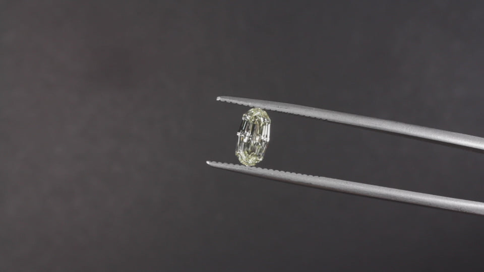 1 CARAT W-Z SI1 DIAMOND OVAL SHAPE STEP CUT LOOSE NATURAL GEOMETRIC LIGHT YELLOW