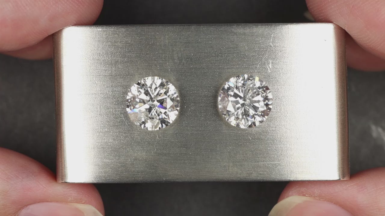 5.07ct DIAMOND STUD EARRINGS ROUND BRILLIANT CUT NATURAL MATCHING PAIR 5ct