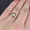 VINTAGE DIAMOND COCKTAIL RING 1/4ct OLD EUROPEAN CUT 14k YELLOW GOLD WHEEL SPOKE
