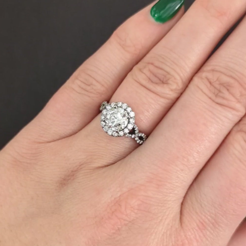 2.09ct NATURAL DIAMOND COCKTAIL RING VERY GOOD ROUND CUT HALO ENGAGEMENT 2ct