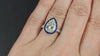  2.37ct GIA CERTIFIED PEAR DIAMOND SAPPHIRE HALO RING VINTAGE STYLE PLATINUM
