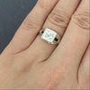 ART DECO DIAMOND RING 0.80ct OLD EUROPEAN CUT 18k WHITE GOLD VINTAGE SAPPHIRE