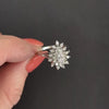 VINTAGE DIAMOND CLUSTER RING PEAR SHAPE COCKTAIL 14k WHITE GOLD NATURAL ESTATE
