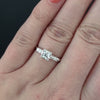 VINTAGE DIAMOND ENGAGEMENT RING OLD EUROPEAN CUT 14k WHITE GOLD CLASSIC ESTATE