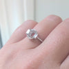 NATURAL DIAMOND RING SETTING FOR 7mm ROUND BAGUETTE HALO SEMI MOUNT ENGAGEMENT
