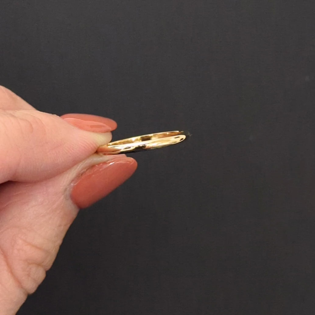 14k YELLOW GOLD WEDDING RING STACKING BAND 1.8m SIMPLE DAINTY CLASSIC HALF ROUND