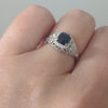 VINTAGE STYLE ENGAGEMENT SEMI MOUNT DIAMOND CUSHION ROUND FILIGREE SETTING RING